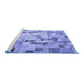 Sideview of Machine Washable Patchwork Blue Transitional Rug, wshcon859blu