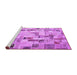Sideview of Machine Washable Patchwork Purple Transitional Area Rugs, wshcon859pur