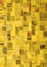 Machine Washable Patchwork Yellow Transitional Rug, wshcon859yw