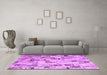 Machine Washable Patchwork Purple Transitional Area Rugs in a Living Room, wshcon859pur