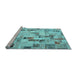 Sideview of Machine Washable Patchwork Light Blue Transitional Rug, wshcon859lblu