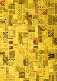 Patchwork Yellow Transitional Rug, con859yw