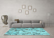 Machine Washable Patchwork Light Blue Transitional Rug in a Living Room, wshcon859lblu