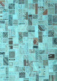 Patchwork Light Blue Transitional Rug, con859lblu