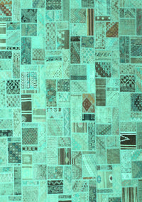 Patchwork Turquoise Transitional Rug, con859turq