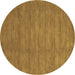 Round Abstract Brown Contemporary Rug, con85brn