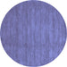 Round Abstract Blue Contemporary Rug, con85blu