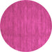 Round Abstract Pink Contemporary Rug, con85pnk