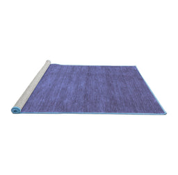 Sideview of Machine Washable Abstract Blue Contemporary Rug, wshcon85blu