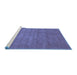 Sideview of Machine Washable Abstract Blue Contemporary Rug, wshcon85blu