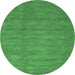 Round Abstract Emerald Green Contemporary Rug, con85emgrn