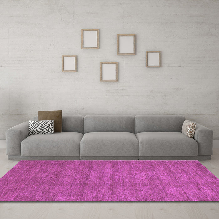 Machine Washable Abstract Purple Contemporary Area Rugs in a Living Room, wshcon85pur