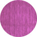 Round Abstract Purple Contemporary Rug, con85pur