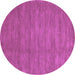 Round Machine Washable Abstract Purple Contemporary Area Rugs, wshcon85pur