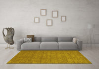 Machine Washable Abstract Yellow Contemporary Rug, wshcon85yw