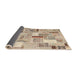 Thickness of Contemporary Orange Salmon Pink Patchwork Rug, con860