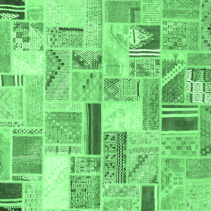 Patchwork Emerald Green Transitional Rug, con860emgrn