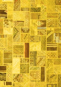 Patchwork Yellow Transitional Rug, con860yw