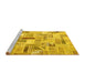 Sideview of Machine Washable Patchwork Yellow Transitional Rug, wshcon860yw