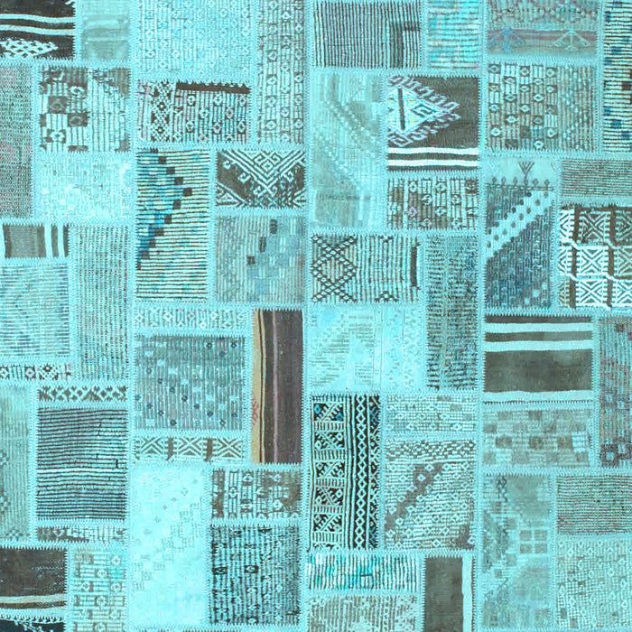 Patchwork Light Blue Transitional Rug, con860lblu