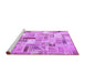 Sideview of Machine Washable Patchwork Purple Transitional Area Rugs, wshcon860pur