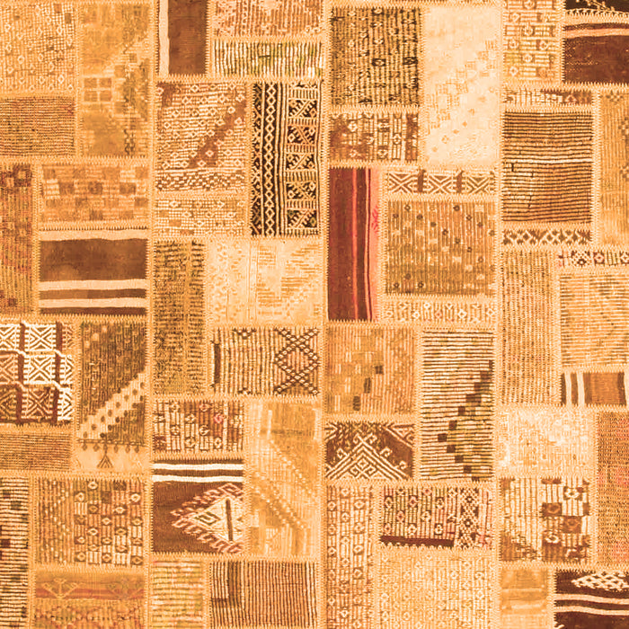 Patchwork Orange Transitional Rug, con860org