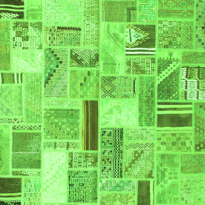 Patchwork Green Transitional Rug, con860grn