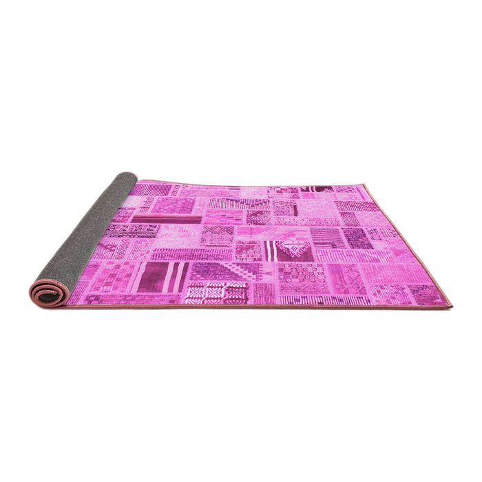 Sideview of Patchwork Pink Transitional Rug, con860pnk