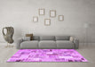 Machine Washable Patchwork Purple Transitional Area Rugs in a Living Room, wshcon860pur