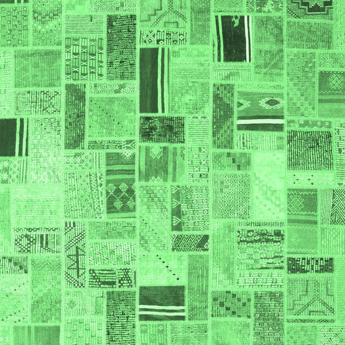 Patchwork Emerald Green Transitional Rug, con861emgrn