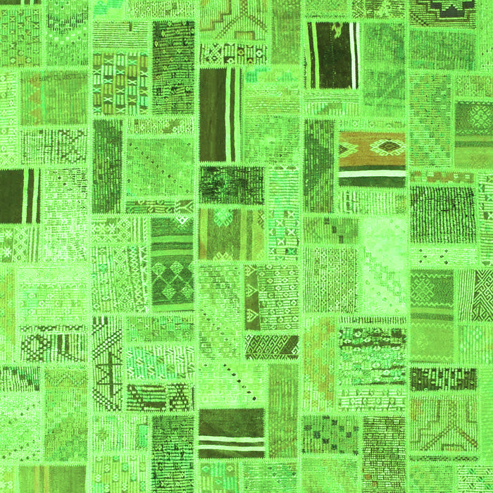 Patchwork Green Transitional Rug, con861grn