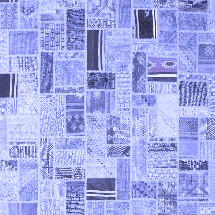 Patchwork Blue Transitional Rug, con861blu