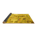 Sideview of Patchwork Yellow Transitional Rug, con861yw