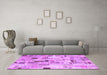 Machine Washable Patchwork Purple Transitional Area Rugs in a Living Room, wshcon861pur