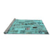 Sideview of Machine Washable Patchwork Light Blue Transitional Rug, wshcon861lblu