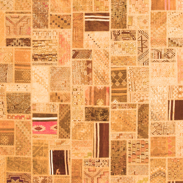 Patchwork Orange Transitional Rug, con861org