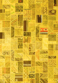 Patchwork Yellow Transitional Rug, con861yw