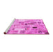 Sideview of Machine Washable Patchwork Pink Transitional Rug, wshcon861pnk