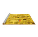 Sideview of Machine Washable Patchwork Yellow Transitional Rug, wshcon861yw