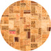 Square Patchwork Orange Transitional Rug, con861org