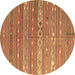 Round Oriental Brown Traditional Rug, con862brn