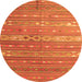 Square Oriental Orange Traditional Rug, con862org