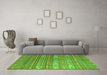 Machine Washable Oriental Green Traditional Area Rugs in a Living Room,, wshcon862grn