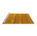 Sideview of Machine Washable Oriental Yellow Traditional Rug, wshcon862yw