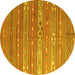 Round Oriental Yellow Traditional Rug, con862yw