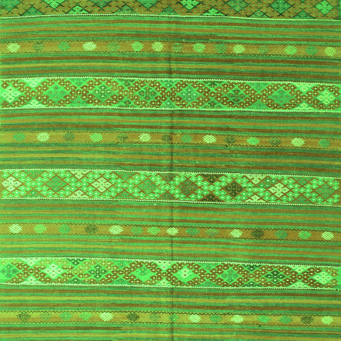 Serging Thickness of Machine Washable Oriental Green Traditional Area Rugs, wshcon862grn