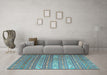 Machine Washable Oriental Light Blue Traditional Rug in a Living Room, wshcon862lblu