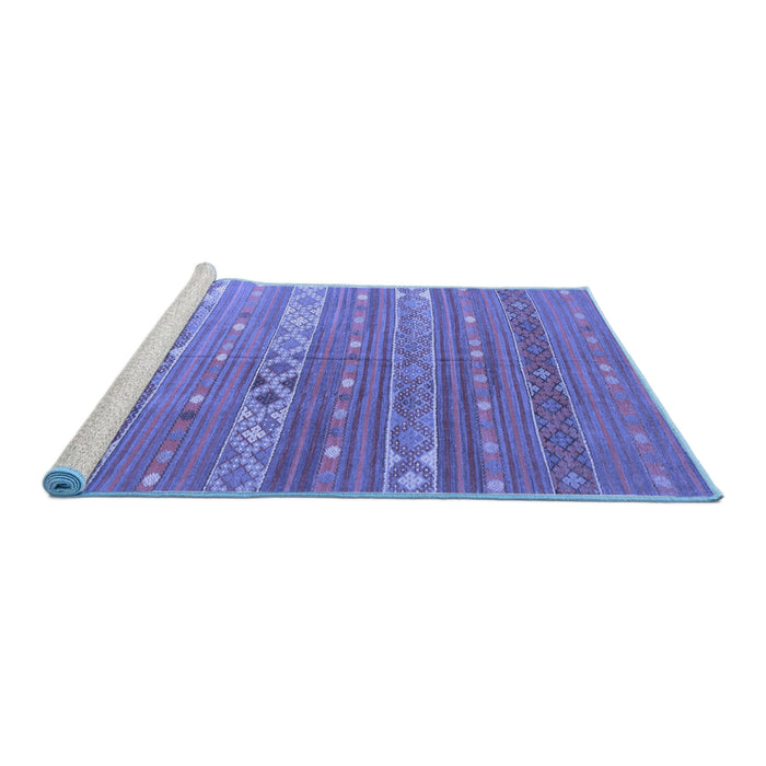 Sideview of Machine Washable Oriental Blue Traditional Rug, wshcon862blu