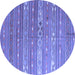 Round Oriental Blue Traditional Rug, con862blu