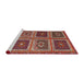 Serging Thickness of Machine Washable Contemporary Dark Almond Brown Rug, wshcon863